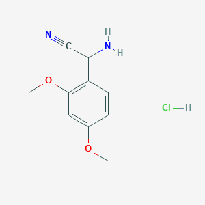 molecular formula C10H13ClN2O2 B2606043 2-Amino-2-(2,4-dimethoxyphenyl)acetonitrile hydrochloride CAS No. 348143-67-9