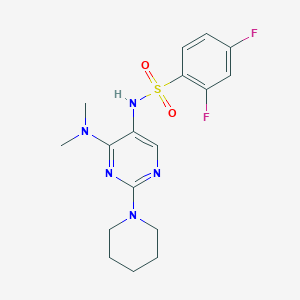 molecular formula C17H21F2N5O2S B2606045 N-(4-(dimethylamino)-2-(piperidin-1-yl)pyrimidin-5-yl)-2,4-difluorobenzenesulfonamide CAS No. 1798459-58-1