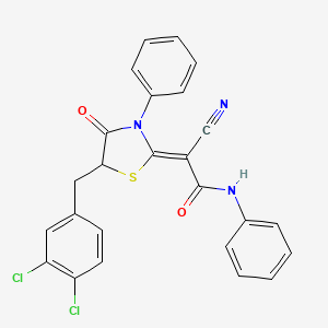 (Z)-2-cyano-2-(5-(3,4-dichlorobenzyl)-4-oxo-3-phenylthiazolidin-2-ylidene)-N-phenylacetamide