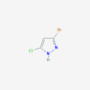 molecular formula C3H2BrClN2 B2606059 3-bromo-5-chloro-1H-pyrazole CAS No. 1015779-45-9