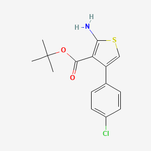 molecular formula C15H16ClNO2S B2606069 Tert-butyl 2-amino-4-(4-chlorophenyl)thiophene-3-carboxylate CAS No. 1547555-37-2