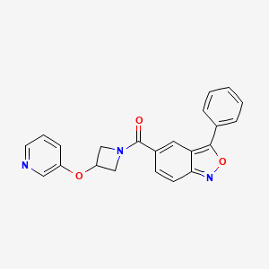 molecular formula C22H17N3O3 B2606071 (3-Phenylbenzo[c]isoxazol-5-yl)(3-(pyridin-3-yloxy)azetidin-1-yl)methanone CAS No. 1904173-36-9