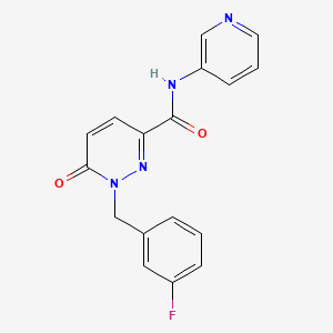 molecular formula C17H13FN4O2 B2606083 1-(3-fluorobenzyl)-6-oxo-N-(pyridin-3-yl)-1,6-dihydropyridazine-3-carboxamide CAS No. 1040664-03-6