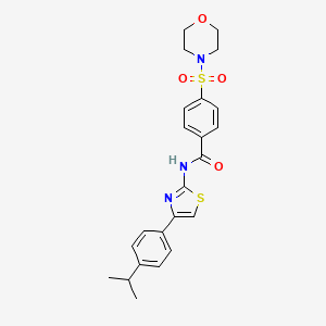 molecular formula C23H25N3O4S2 B2606086 N-(4-(4-isopropylphenyl)thiazol-2-yl)-4-(morpholinosulfonyl)benzamide CAS No. 313364-86-2