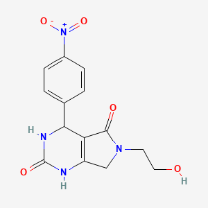 6-(2-hydroxyethyl)-4-(4-nitrophenyl)-3,4,6,7-tetrahydro-1H-pyrrolo[3,4-d]pyrimidine-2,5-dione