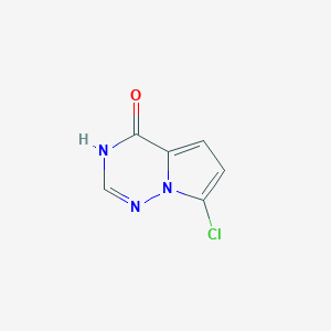 molecular formula C6H4ClN3O B2606094 7-chloro-1H-pyrrolo[2,1-f][1,2,4]triazin-4-one CAS No. 1620778-23-5