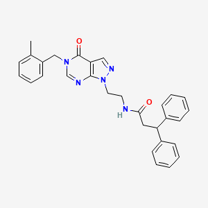 N-(2-(5-(2-methylbenzyl)-4-oxo-4,5-dihydro-1H-pyrazolo[3,4-d]pyrimidin-1-yl)ethyl)-3,3-diphenylpropanamide