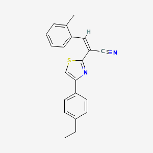 (Z)-2-(4-(4-ethylphenyl)thiazol-2-yl)-3-(o-tolyl)acrylonitrile