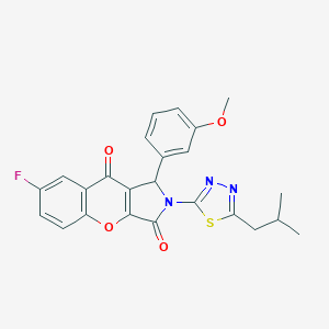 molecular formula C24H20FN3O4S B260611 7-Fluoro-2-(5-isobutyl-1,3,4-thiadiazol-2-yl)-1-(3-methoxyphenyl)-1,2-dihydrochromeno[2,3-c]pyrrole-3,9-dione 