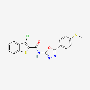 molecular formula C18H12ClN3O2S2 B2606112 3-chloro-N-(5-(4-(methylthio)phenyl)-1,3,4-oxadiazol-2-yl)benzo[b]thiophene-2-carboxamide CAS No. 898444-23-0