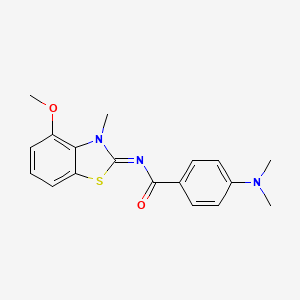 molecular formula C18H19N3O2S B2606119 4-(dimethylamino)-N-(4-methoxy-3-methyl-1,3-benzothiazol-2-ylidene)benzamide CAS No. 477294-71-6
