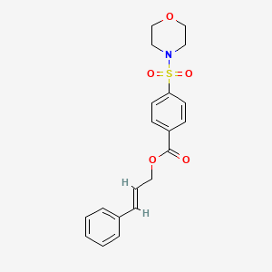 molecular formula C20H21NO5S B2606124 (2E)-3-苯基丙-2-烯-1-基 4-(吗啉-4-磺酰基)苯甲酸酯 CAS No. 304475-32-9