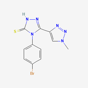 molecular formula C11H9BrN6S B2606126 4-(4-bromophenyl)-3-(1-methyl-1H-1,2,3-triazol-4-yl)-4,5-dihydro-1H-1,2,4-triazole-5-thione CAS No. 2379997-38-1