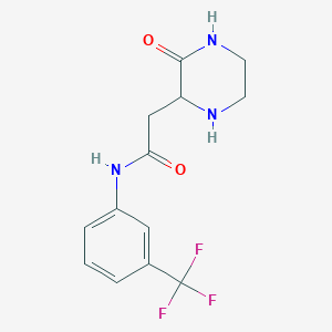 molecular formula C13H14F3N3O2 B2606128 2-(3-oxopiperazin-2-yl)-N-[3-(trifluoromethyl)phenyl]acetamide CAS No. 1009323-15-2