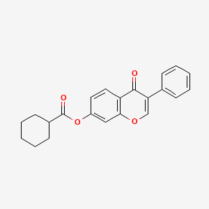 molecular formula C22H20O4 B2606129 4-oxo-3-phenyl-4H-chromen-7-yl cyclohexanecarboxylate CAS No. 449739-23-5