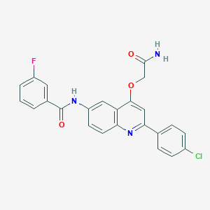 molecular formula C24H17ClFN3O3 B2606131 3,5-dimethoxy-N-[4-(4-methoxyphenyl)-3-oxo-3,4-dihydropyrazin-2-yl]benzamide CAS No. 1207033-30-4