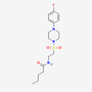 molecular formula C17H26FN3O3S B2606135 N-(2-((4-(4-fluorophenyl)piperazin-1-yl)sulfonyl)ethyl)pentanamide CAS No. 897618-41-6