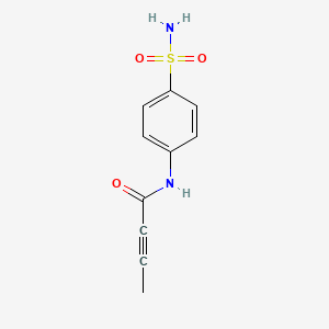 molecular formula C10H10N2O3S B2606136 N-(4-磺酰胺基苯基)丁-2-炔酰胺 CAS No. 1690868-77-9