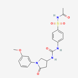 molecular formula C20H22N4O6S B2606144 N-((4-(3-(1-(3-methoxyphenyl)-5-oxopyrrolidin-3-yl)ureido)phenyl)sulfonyl)acetamide CAS No. 894019-29-5