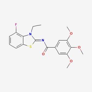 molecular formula C19H19FN2O4S B2606147 N-(3-ethyl-4-fluoro-1,3-benzothiazol-2-ylidene)-3,4,5-trimethoxybenzamide CAS No. 868371-33-9