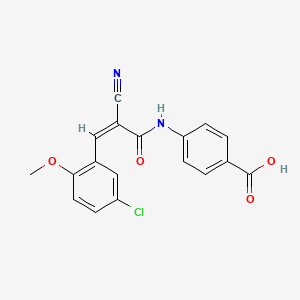 molecular formula C18H13ClN2O4 B2606150 4-[[(Z)-3-(5-chloro-2-methoxyphenyl)-2-cyanoprop-2-enoyl]amino]benzoic acid CAS No. 1253423-31-2