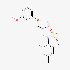 molecular formula C20H27NO5S B2606168 N-(2-hydroxy-3-(3-methoxyphenoxy)propyl)-N-mesitylmethanesulfonamide CAS No. 1040644-00-5