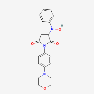 molecular formula C20H21N3O4 B2606178 3-(Hydroxy-phenyl-amino)-1-(4-morpholin-4-yl-phenyl)-pyrrolidine-2,5-dione CAS No. 470695-22-8