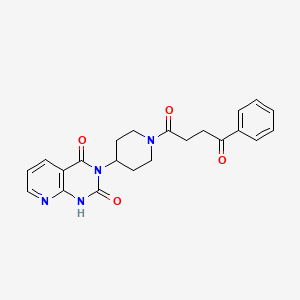 molecular formula C22H22N4O4 B2606187 3-(1-(4-oxo-4-phenylbutanoyl)piperidin-4-yl)pyrido[2,3-d]pyrimidine-2,4(1H,3H)-dione CAS No. 2034425-29-9