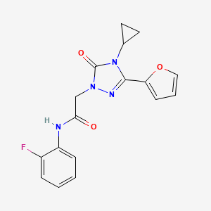 2-(4-cyclopropyl-3-(furan-2-yl)-5-oxo-4,5-dihydro-1H-1,2,4-triazol-1-yl)-N-(2-fluorophenyl)acetamide