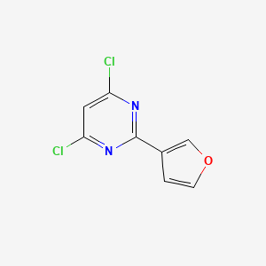 molecular formula C8H4Cl2N2O B2606200 4,6-二氯-2-(呋喃-3-基)嘧啶 CAS No. 339366-65-3