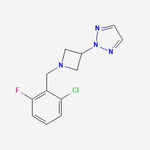 molecular formula C12H12ClFN4 B2606201 2-[1-[(2-Chloro-6-fluorophenyl)methyl]azetidin-3-yl]triazole CAS No. 2415622-09-0