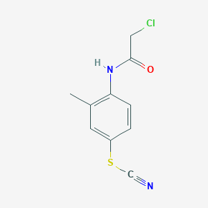molecular formula C10H9ClN2OS B2606204 2-chloro-N-[4-(cyanosulfanyl)-2-methylphenyl]acetamide CAS No. 85296-18-0