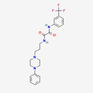 molecular formula C22H25F3N4O2 B2606217 N1-(3-(4-苯基哌嗪-1-基)丙基)-N2-(3-(三氟甲基)苯基)草酰胺 CAS No. 1049510-00-0