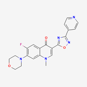 6-fluoro-1-methyl-7-morpholino-3-(3-(pyridin-4-yl)-1,2,4-oxadiazol-5-yl)quinolin-4(1H)-one