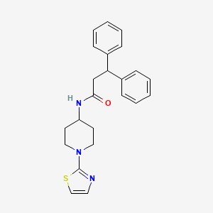 molecular formula C23H25N3OS B2606222 3,3-diphenyl-N-(1-(thiazol-2-yl)piperidin-4-yl)propanamide CAS No. 1448122-27-7