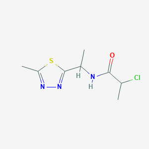 molecular formula C8H12ClN3OS B2606226 2-Chloro-N-[1-(5-methyl-1,3,4-thiadiazol-2-yl)ethyl]propanamide CAS No. 1860406-47-8