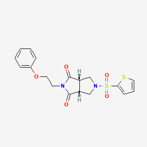 (3aR,6aS)-2-(2-phenoxyethyl)-5-(thiophene-2-sulfonyl)-octahydropyrrolo[3,4-c]pyrrole-1,3-dione