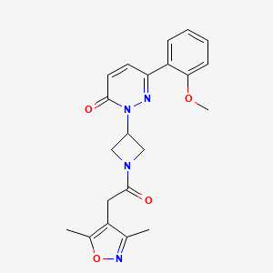molecular formula C21H22N4O4 B2606237 2-[1-[2-(3,5-Dimethyl-1,2-oxazol-4-yl)acetyl]azetidin-3-yl]-6-(2-methoxyphenyl)pyridazin-3-one CAS No. 2380185-21-5