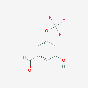 molecular formula C8H5F3O3 B2606239 3-Hydroxy-5-(trifluoromethoxy)benzaldehyde CAS No. 1261852-80-5