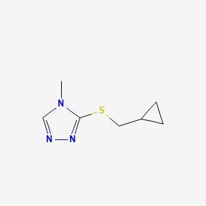 molecular formula C7H11N3S B2606240 3-((cyclopropylmethyl)thio)-4-methyl-4H-1,2,4-triazole CAS No. 917383-06-3