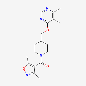 (3,5-Dimethyl-1,2-oxazol-4-yl)-[4-[(5,6-dimethylpyrimidin-4-yl)oxymethyl]piperidin-1-yl]methanone