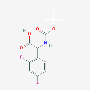 molecular formula C13H15F2NO4 B2606261 2-((Tert-butoxycarbonyl)amino)-2-(2,4-difluorophenyl)acetic acid CAS No. 1025496-16-5