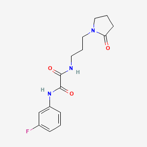 molecular formula C15H18FN3O3 B2606263 N'-(3-fluorophenyl)-N-[3-(2-oxopyrrolidin-1-yl)propyl]oxamide CAS No. 886900-42-1