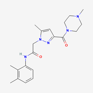 molecular formula C20H27N5O2 B2606269 N-(2,3-dimethylphenyl)-2-(5-methyl-3-(4-methylpiperazine-1-carbonyl)-1H-pyrazol-1-yl)acetamide CAS No. 1170020-40-2