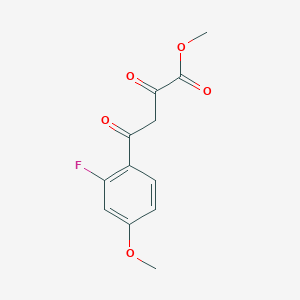 molecular formula C12H11FO5 B2606272 4-(2-氟-4-甲氧基苯基)-2,4-二氧代丁酸甲酯 CAS No. 848369-70-0