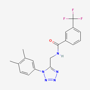 N-[[1-(3,4-dimethylphenyl)tetrazol-5-yl]methyl]-3-(trifluoromethyl)benzamide