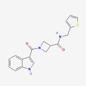 1-(1H-indole-3-carbonyl)-N-(thiophen-2-ylmethyl)azetidine-3-carboxamide