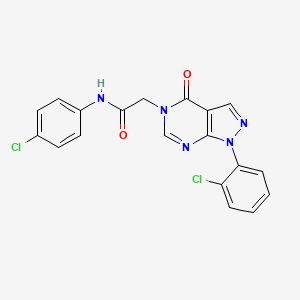 molecular formula C19H13Cl2N5O2 B2606292 N-(4-chlorophenyl)-2-[1-(2-chlorophenyl)-4-oxo-1H,4H,5H-pyrazolo[3,4-d]pyrimidin-5-yl]acetamide CAS No. 1894995-40-4