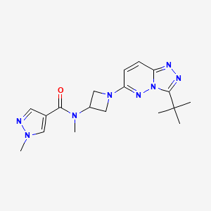 molecular formula C18H24N8O B2606293 N-(1-(3-(叔丁基)-[1,2,4]三唑并[4,3-b]哒嗪-6-基)氮杂环丁-3-基)-N,1-二甲基-1H-吡唑-4-甲酰胺 CAS No. 2320179-40-4