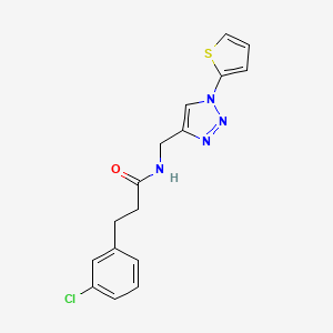 3-(3-chlorophenyl)-N-((1-(thiophen-2-yl)-1H-1,2,3-triazol-4-yl)methyl)propanamide